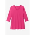 thumbnail image 5 of Woman Within Plus Size Perfect Three-Quarter Sleeve V-Neck Tunic, 5 of 6