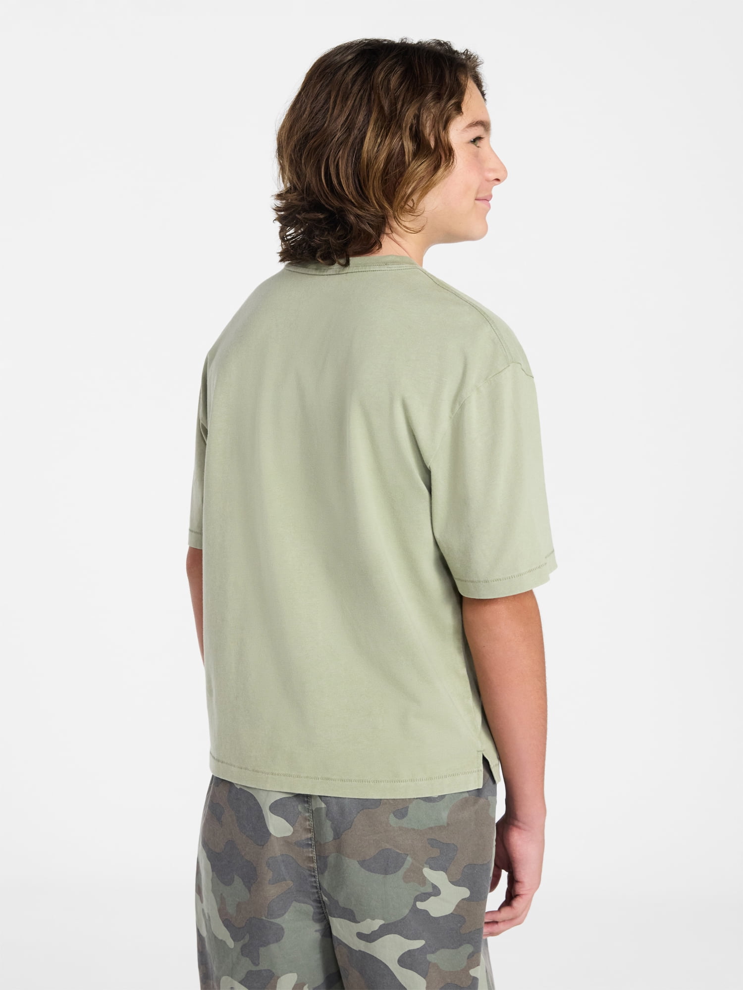 Weekend Academy Boys Washed Pocket Tee with Short Sleeves, Sizes XS-XXL