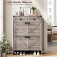 thumbnail image 3 of Conate Armoire de Rangement pour Chaussures avec 2 Tiroirs Basculants et 2 Tiroirs, Armoire à Chaussures Mince Style Ferme pour Entrée, Gris, 3 of 9