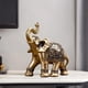 thumbnail image 4 of Estatua de elefante de resina Fengshui, estatua de elefante dorado, escultura, figura de riqueza Pies cerrados L, 4 of 9