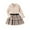 Beige, variant on GYRATEDREAM Toddler Baby Girls Skirt 3Pcs Set Little Kids Lapel Long Sleeve Pit Strip Ribbed T Shirt Top Plaid Pleated Mini Skirt with Belt Outfits Fall Winter Clothes for 12 Months-5 Years Red