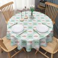 thumbnail image 3 of Floral Round Tablecloth 70x70in(178x178cm) – Waterproof Polyester Table Cover with Full Print Design, Wrinkle Resistant & Washable for Kitchen Dining Party Decor,Thanksgiving,Christmas, Spring,Flower, 3 of 6