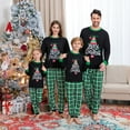 thumbnail image 7 of Family Matching Christmas Pajamas Set Tree Letter Plaid Print Holiday Pajamas Sleepwear, 7 of 7