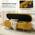 thumbnail image 6 of 55" Storage Bench Flip Top Upholstered Compartments End of Bed Bench Entryway Mustard, 6 of 7