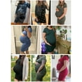 thumbnail image 5 of Smallshow Women's Short Sleeve Maternity Dress Clothes Ruched Pregnancy Bodycon Dress, 5 of 5