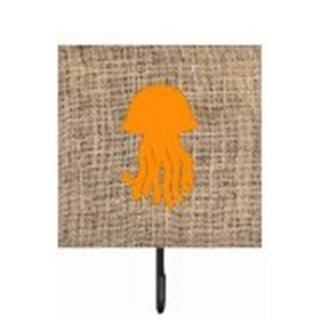 

Carolines Treasures BB1091-BL-OR-SH4 Jellyfish Burlap And Orange Leash Or Key Holder