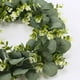thumbnail image 2 of Corona de eucalipto artificial para puerta de entrada, corona de otoño, corona de hojas verdes para ventana, decoración de bodas, porche de casa, patio de granja, decoración de jardín, 2 of 5