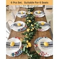 thumbnail image 4 of 13 Inch Round Placemats Set of 6, Boho Flowers Non Slip Heat Insulation PP Table Mats, Bohemian Abstract Floral Vintage Wood Plank Washable Place Mats for Kitchen Dining Party Table Decor, 4 of 7