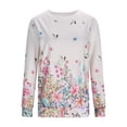 thumbnail image 4 of HongQid Womens Floral Printed Crewneck Long Sleeve Casual Sweatshirt Pullover Tops, 4 of 6