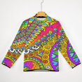 thumbnail image 5 of Psychedelic Trippy Colorful Hippy Art Men's Stand Collar Sweater Long Sleeve Clothing Loose Fit Sports Sweater, 5 of 8
