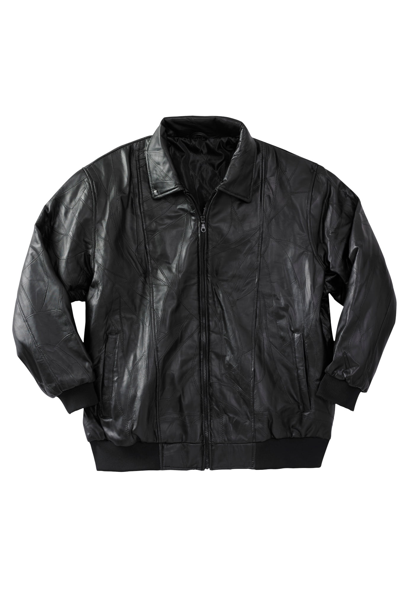 Men's Embossed Leather Bomber Jacket Kingsize Big Kuwait Ubuy