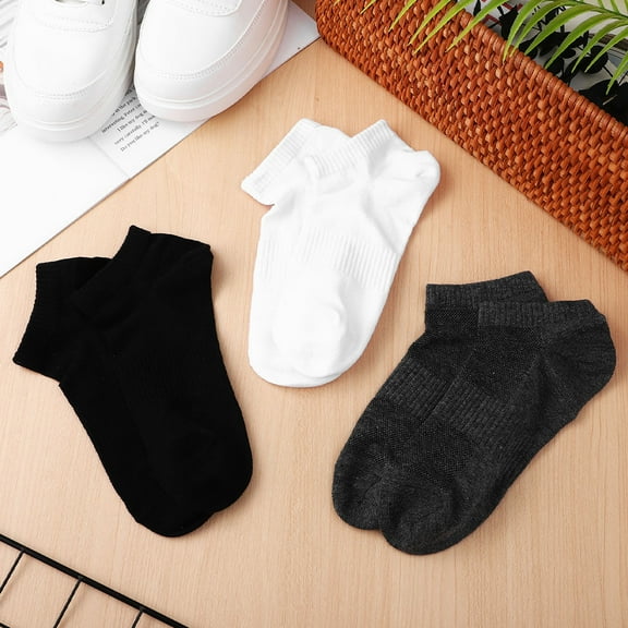 Worgeous 5 Pairs Walking Socks Men Green Blue Polyester Running Daily Wear