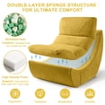 thumbnail image 4 of NOFFA 2 Set Comfy Reading Chair for Adults, Boneless Couch with High Rebound Foam, Removable Scratch-Resistant Fabric for Bedroom, Living Room(Yellow), 4 of 10