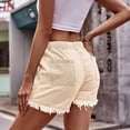 thumbnail image 4 of ZRBYWB Women's Shorts Women Elastic Waist Drawstring Casual High Waist Rugged Denim Shorts Women's Fashion Outdoor Summer Shorts, 4 of 7