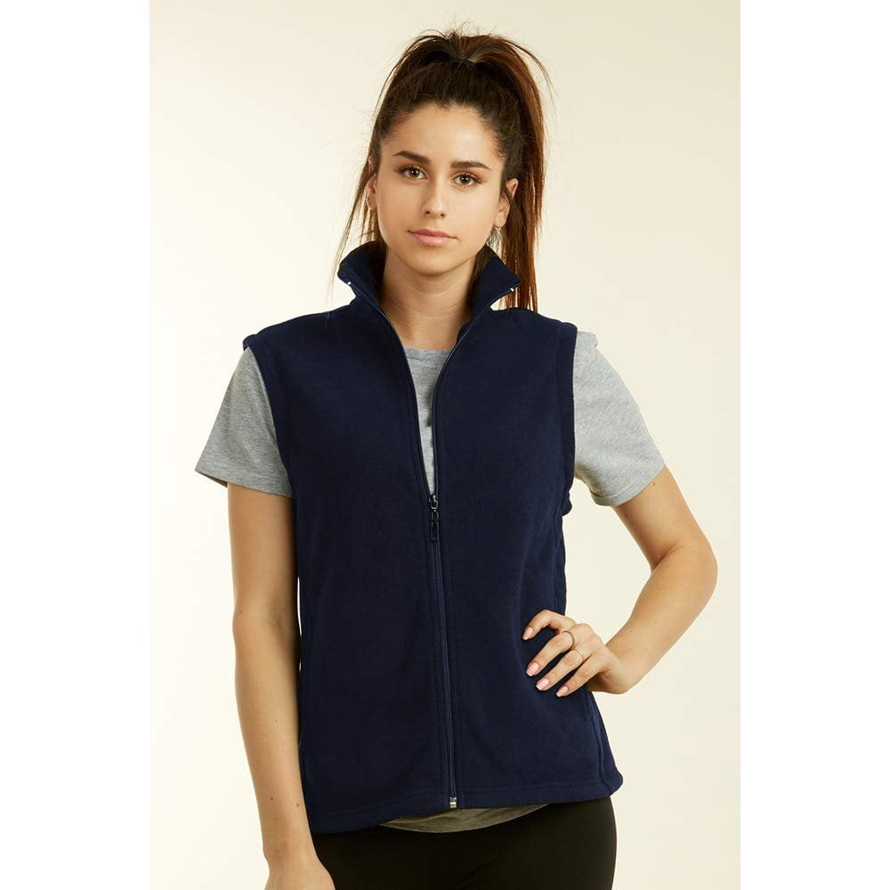 DailyWear Womens Full-Zip Plush Polar Fleece Vest (Charcoal Grey, Small)