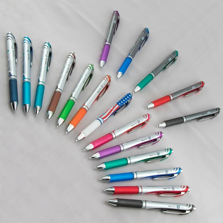 Energel Rtx Gel Pen, Retractable, Medium 0.7 Mm, Green Ink, Green/gray  Barrel | Bundle of 10 Each