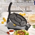 thumbnail image 4 of ARC Tortilla Press 10.4" Include 100 Pcs Parchment Paper, Cast Iron Tortilla Maker, Black Gray, 4 of 5