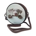 thumbnail image 2 of Zufioo Adorable Puppy Portrait Print Leather Shoulder Round Bag, Waterproof Leather Crossbody Bag, Detachable Shoulder Strap and Carrying Loop, Women's Luggage Accessories-One Size, 2 of 5