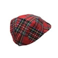 thumbnail image 4 of WITHMOONS Newsboy Flat Cap Tartan Check Plaid Outdoors Beret Hat YZ30078 (Red), 4 of 6