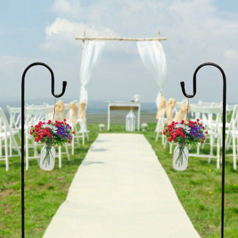 2pcs 48inch Outdoor Shepherd'S Hook, Heavy Duty Bird Feeder Post for Hanging Lanterns, Bird Feeders with 5-Foot Base