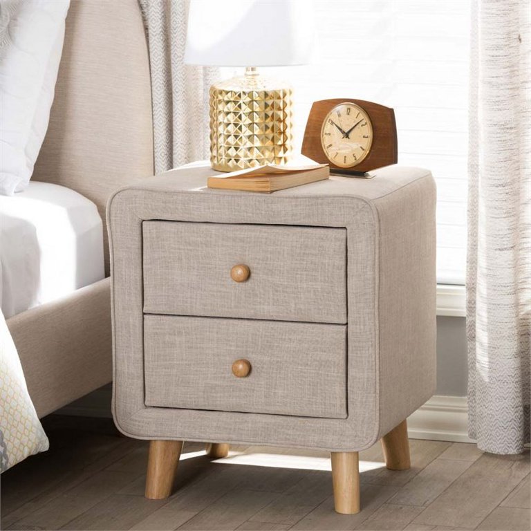 3 Piece Modern Drawer Dresser and Nightstand Set in Beige
