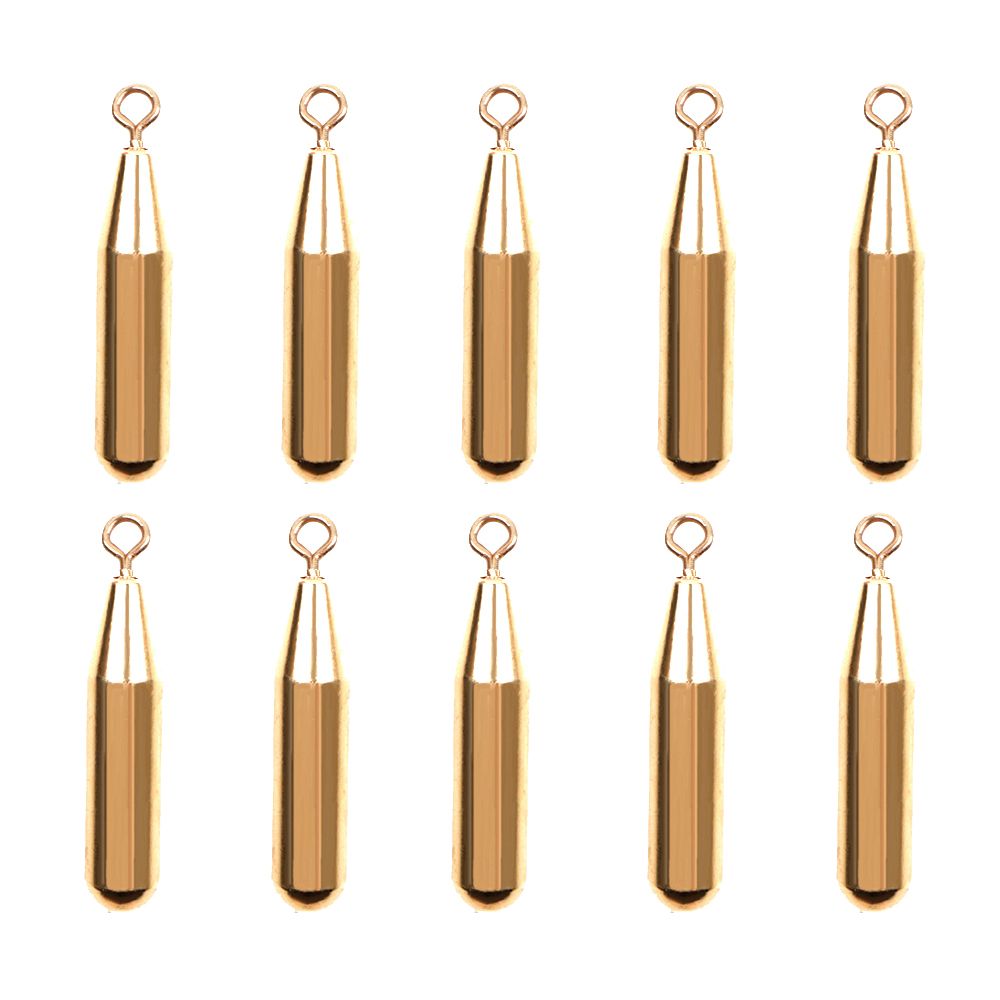 10Pcs Sharped Line Sinkers Weights Additional Weight Brass Copper Fishing Lead fall Hook