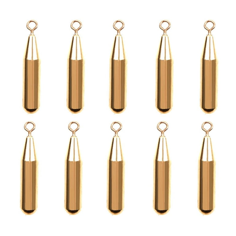 10Pcs Sharped Line Sinkers Weights Additional Weight Brass Copper Fishing  Lead fall Hook Connector Sinker 12G 