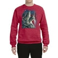 thumbnail image 2 of Howling Wolves into the Night Sky with Stars and Stripes | Mens Animal Lover Crewneck Graphic Sweatshirt, Vintage Heather Red, Small, 2 of 3