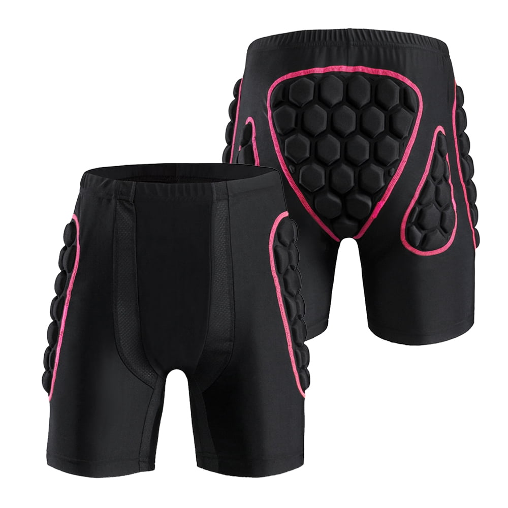 Men/Women Sportswear Hip Protective Pad M,Pink Padded Shorts Impact Protection Flexible Soft Quick Dry Thick Butt Mat