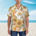 thumbnail image 4 of Bixox Men's Hawaiian Shirts Men's Groovy Hippie Flower Mushrooms Print Short-Sleeve Shirt-3X-Large, 4 of 8