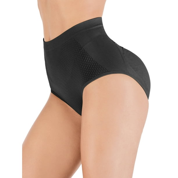 ALING Womens Padded Panties Underwear Shapewear Butt Hip Enhancer Shaper  Panties Removable Pads Butt Lift Panties Brief Black/Beige