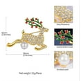 thumbnail image 4 of [Clearance] Christmas Decorations Brooch Pin for Women 14K Gold Plated Reindeer Elk Running Deer Shiny Crystal Animal Brooch Pin Jewelry Gift for Mom Girlfriend Wife Mothers Day on Clearance, 4 of 7
