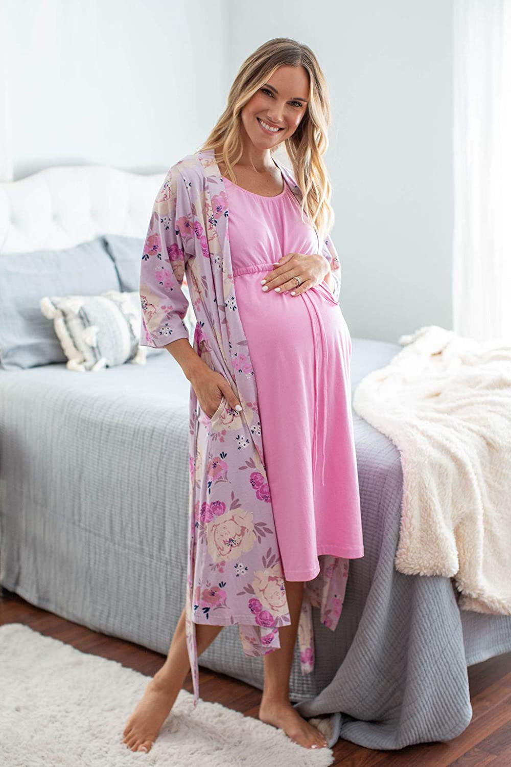 Buy Pink Polka Dots Maternity Robe Hospital Gown, Delivery Robe, Perfect as  Labor and Delivery Gown, Nursing Mothers, for to Be Moms Online in India -  Etsy