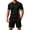 Black, variant on Miqool Men's Summer Activewear Set Short Sleeve Crewneck Tee and Drawstring Athletic Shorts for Gym Casual