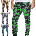 thumbnail image 3 of Trousers Jogger Camouflage Ankle Banded Mid Waist Men Cargo Pants for Autumn, 3 of 7