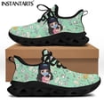 thumbnail image 1 of Zapatos con diseño de cartero/mensajero de dibujos animados para mujer, zapatillas de running geniales, de malla ligera, planos con cordones de lujo para mujer, 1 of 6