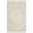 thumbnail image 2 of SAFAVIEH Blossom Kelvin Abstract Wool Fringed Area Rug, Ivory/Taupe, 5' x 8', 2 of 7