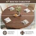 thumbnail image 3 of Dining Table for 4, LEGAHOME 47in Round Kitchen Table with 1.1in Thick Tabletop, Wood Circle Pedestal Table for Dining Room, Walnut(Only Table), 3 of 8