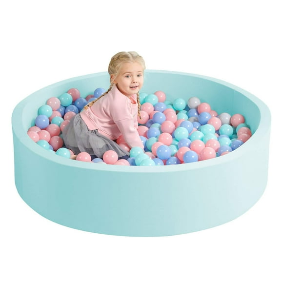 TRENDBOX Extra Large Soft Foam Ball Pit 51.2 x 11.8 in Large Sponge Round Ball Pool NOT Include Balls Indoor Round Ball Pits Children Toddler Playpen - Light Blue 130CM