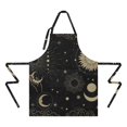 thumbnail image 2 of Black Gothic Sun Moon Star Pattern Apron-Garden Aprons for Women with Pockets-Cotton Linen Waterproof Kitchen Cooking Gardening Aprons Adjustable for Kitchen,Cooking,BBQ and Salon 33x27 Inch, 2 of 7
