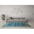 thumbnail image 3 of Ahgly Company Indoor Round Oriental Light Blue Traditional Area Rugs, 8' Round, 3 of 4
