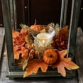 thumbnail image 6 of Vikakiooze Thanksgiving Halloween Pumpkin Maple Leaf Berry Candle Holders Scented Wreath Decorative Ring Decorative Items Table Decorations, 6 of 9