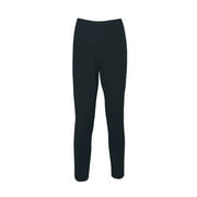 Adrianna Papell Elastic Back Mid Waist Solid Tuxedo Slim Pant-BLACK / 10