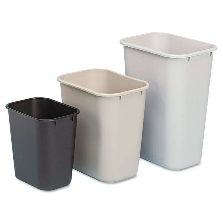 Deskside Plastic Wastebasket, 10.25 gal, Plastic, Black Deskside Plastic Wastebasket, 10.25 gal, Plastic, Black