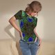 thumbnail image 3 of Fotbe Peacock Feathers Body de Mujer con Cuello Redondo y Mangas Cortas, Sin Mangas Ajustado, Suave, Cómodo y Básico-Large, 3 of 7
