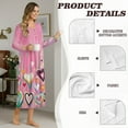 thumbnail image 2 of Psesaysky Women's Christmas Wave Stripes Nightgown Long Sleeve - Soft Comfy Sleepwear, Cozy Warm Long Full Length Sleep Dress Loungewear, Small, 2 of 7