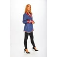 thumbnail image 3 of Women’s Shirts Assymetric Button Down Denim Long Sleeve Causal Blouse by Fantazia Apparel, 3 of 4