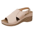 thumbnail image 6 of Rokment Womens Orthotic Platform Wedges Gladiator Sandals Summer Fashion Casual Leather Open Toe Arch Support High Heels Slingback Dressy Sandals with Adjustable Straps D Size 7, 6 of 7