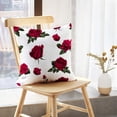 thumbnail image 5 of LALILO Throw Pillow Covers Red Flowers Roses And Leaves Rose Beautiful Cushion Cover 18" x 18", 2 Pack, 5 of 6