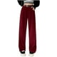 thumbnail image 2 of Pantalones casuales Pantalones de pana de pierna ancha Pantalón de color sólido Pantalón largo suelto de cintura alta, 2 of 5